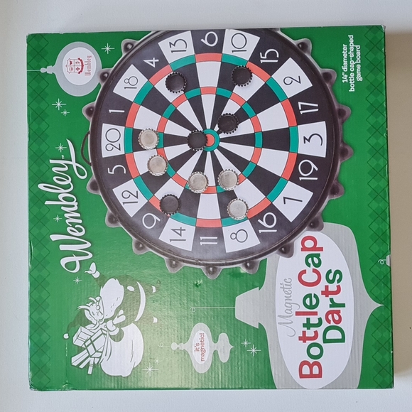 Wembley Magnetic Bottle Cap Darts 14 Inch Diameter Game Board - Picture 1 of 2